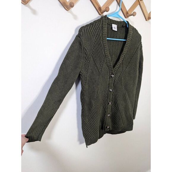 CAbi Aerial Olive Green Knit Cardigan - Size S - Picture 4 of 7